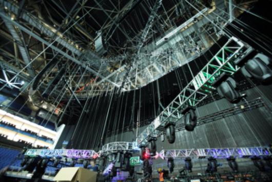 Lighting rig at the O2 arena 